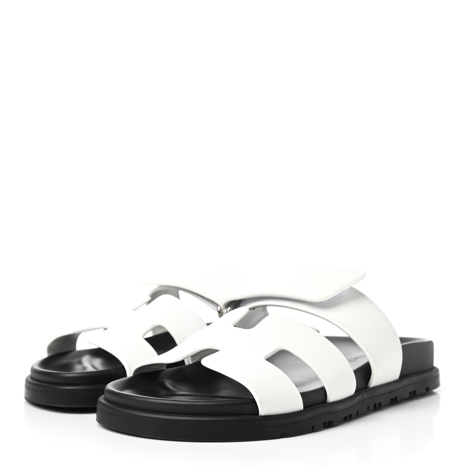 Hermes Calfskin Womens Chypre Sandals 35 White 3 of 9