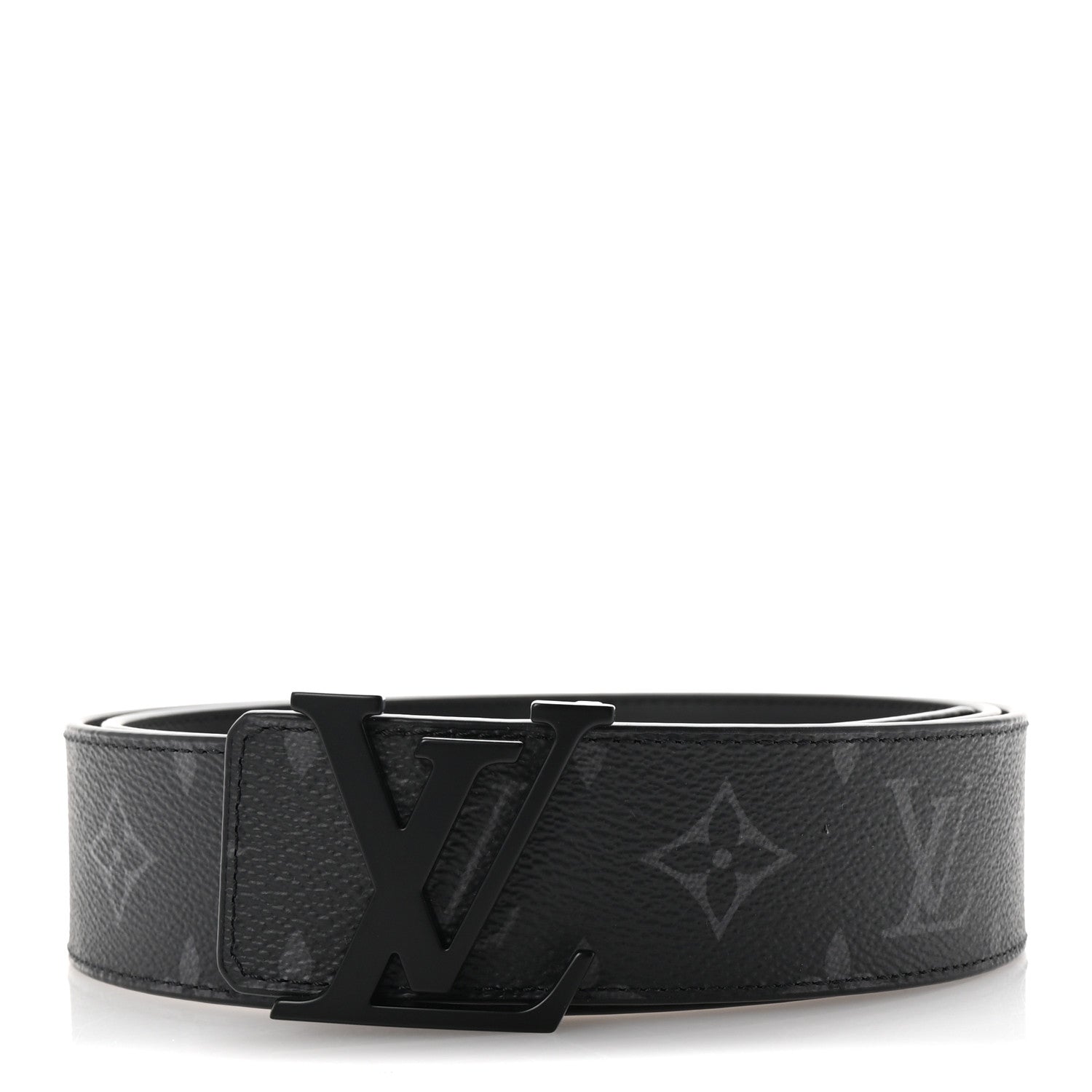 Louis Vuitton Monogram Eclipse Taigarama 40mm LV Initiales Reversible Belt 95 38 Black 1 of 6