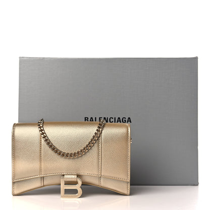 Balenciaga Metallic Grained Calfskin Hourglass Chain Bag Light Gold 8 of 8