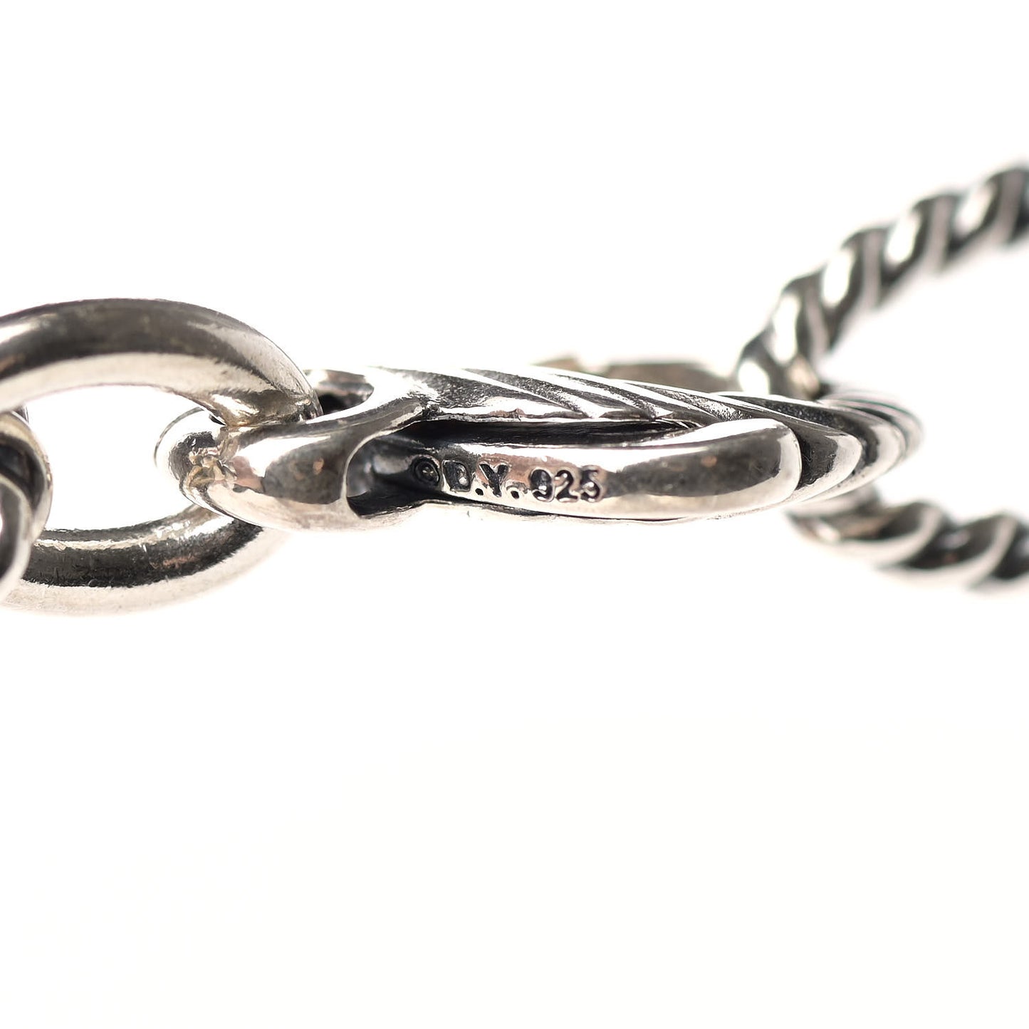 Sterling Silver Amethyst Pearl Figaro Chain Necklace