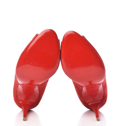 Christian Louboutin Veau Velours Pijonina 100 Booties 39 Rougissime 5 of 9