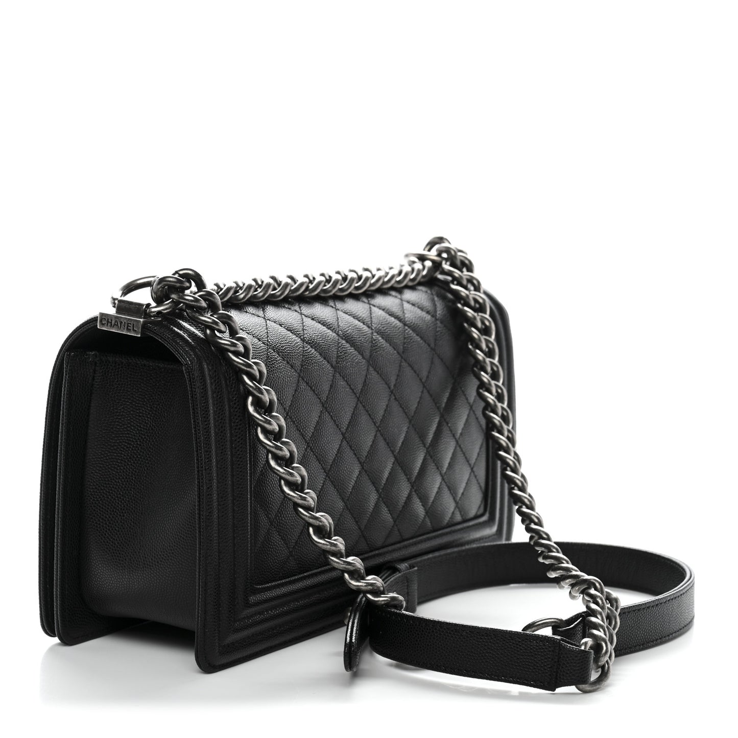Caviar Quilted Medium Boy Flap Black