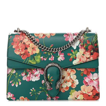 Gucci Calfskin Blooms Print Medium Dionysus Shoulder Bag Bright Emerald Multicolor 1 of 14