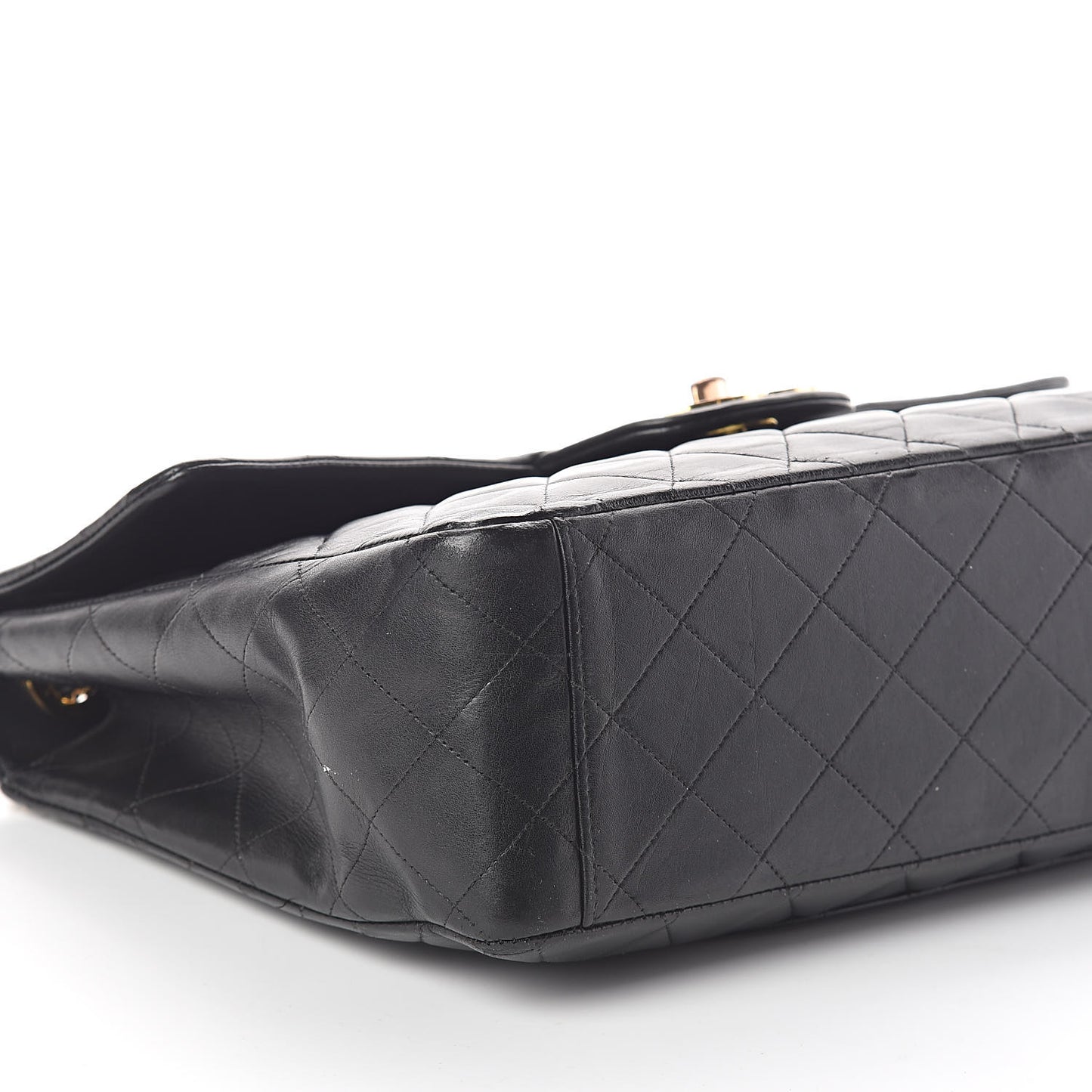 Lambskin Quilted XL Jumbo Single Flap Black