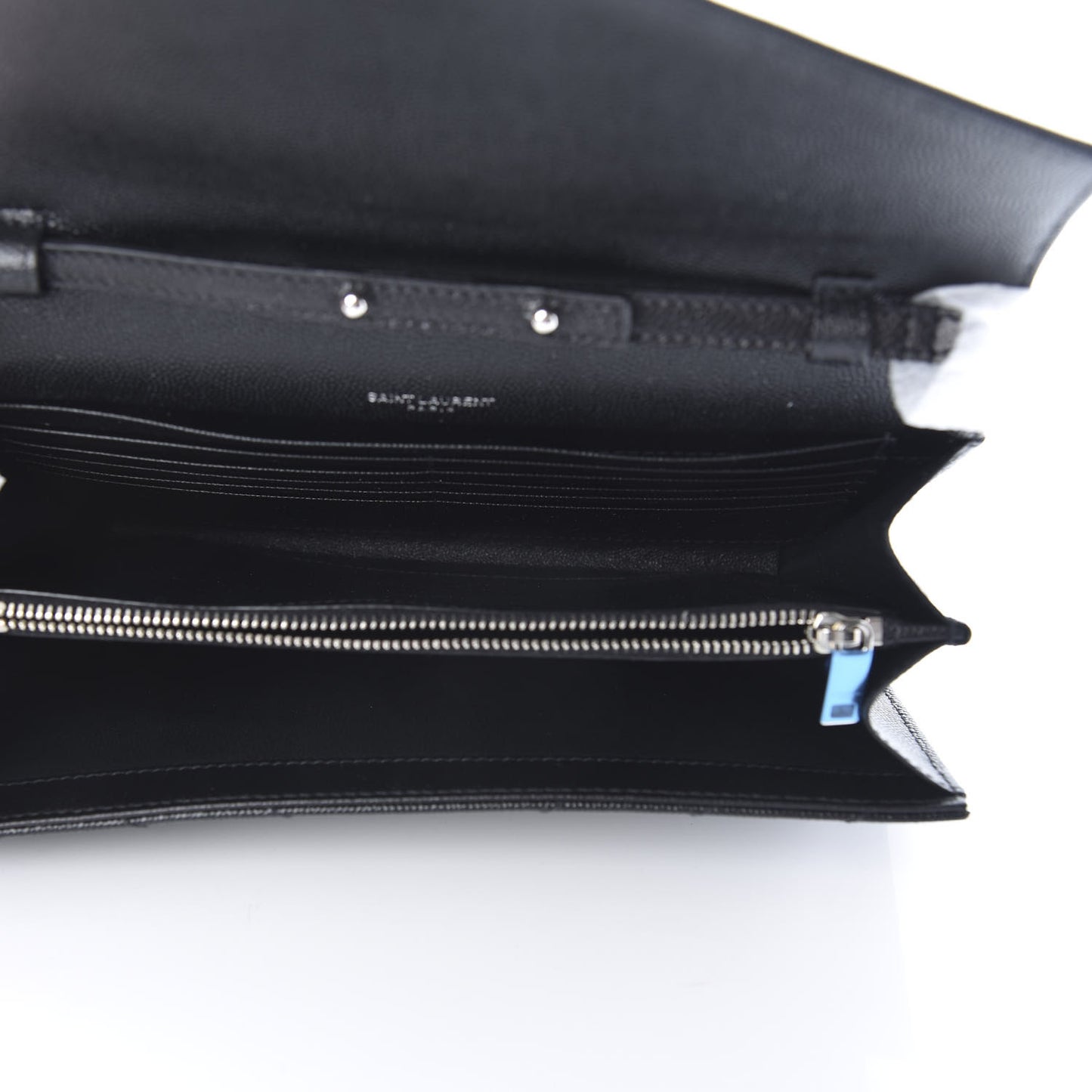 Grain De Poudre Matelasse Chevron Monogram Chain Wallet Black