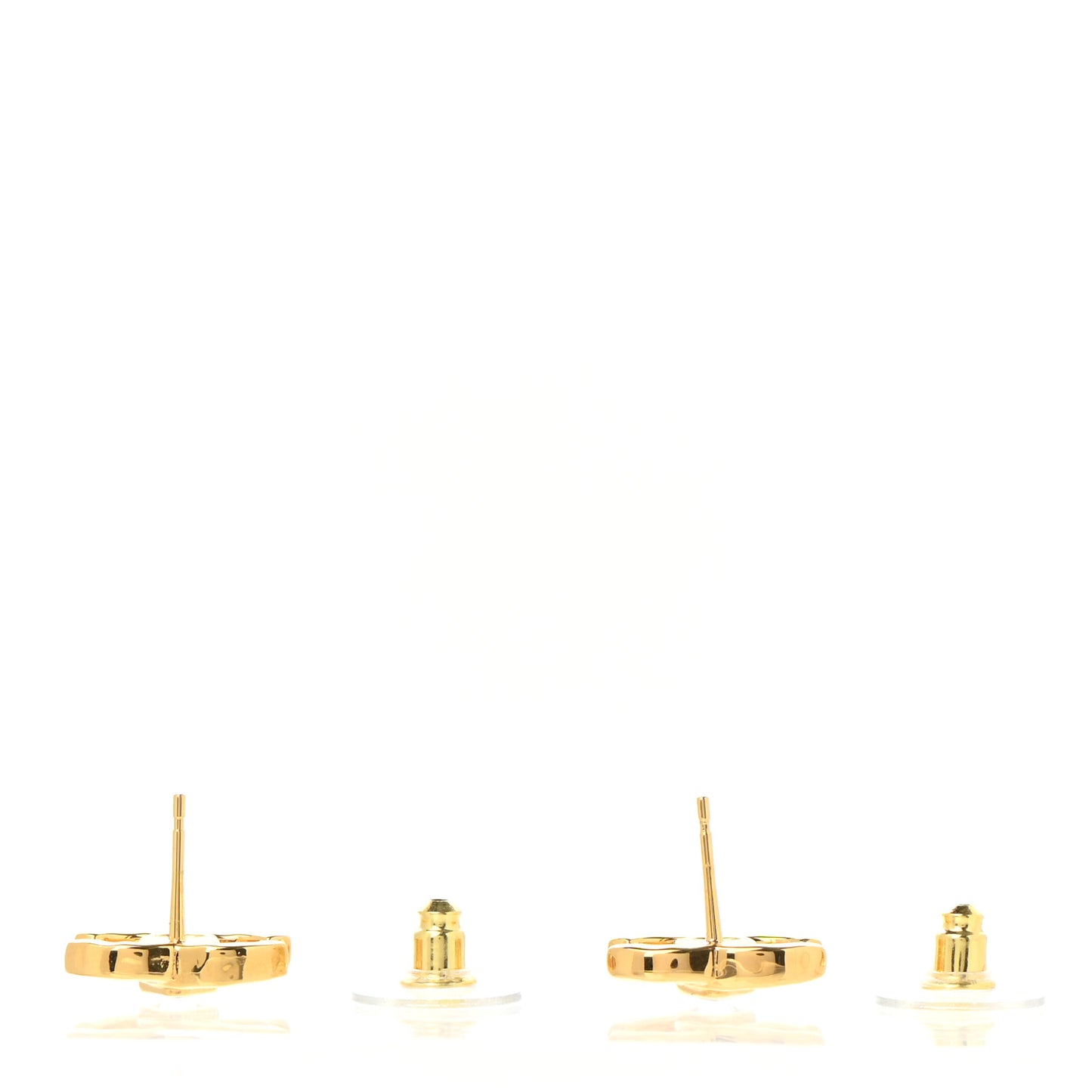 Metal Crystal CC Marquise Earrings Gold