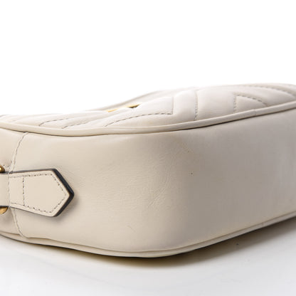 Gucci Calfskin Matelasse Mini GG Marmont Chain Shoulder Bag White 6 of 13