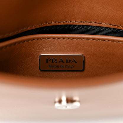 Prada Spazzolato Cleo Flap Adjustable Strap Shoulder Bag Tobacco 6 of 9