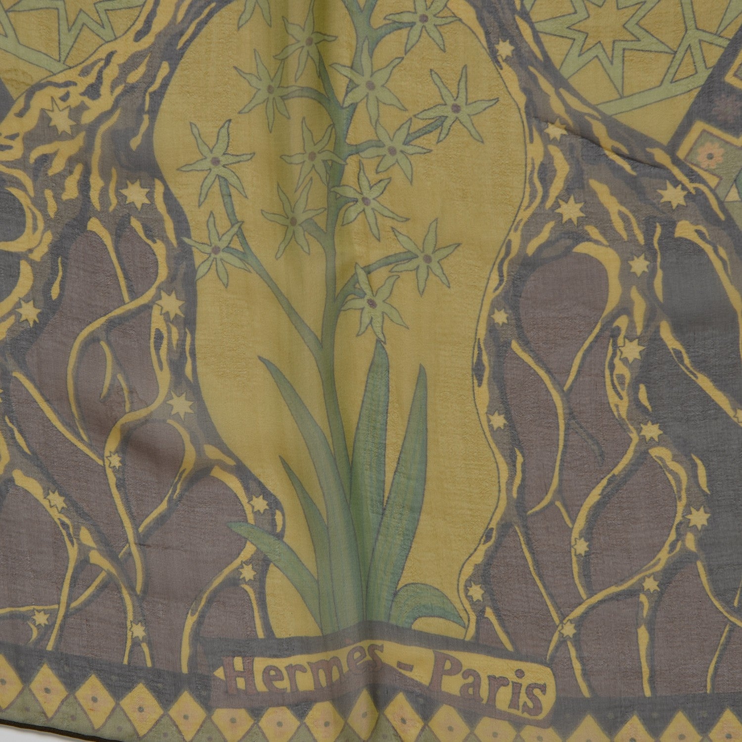 Hermes Mousseline Silk Axis Mundi Shawl 140 4 of 9