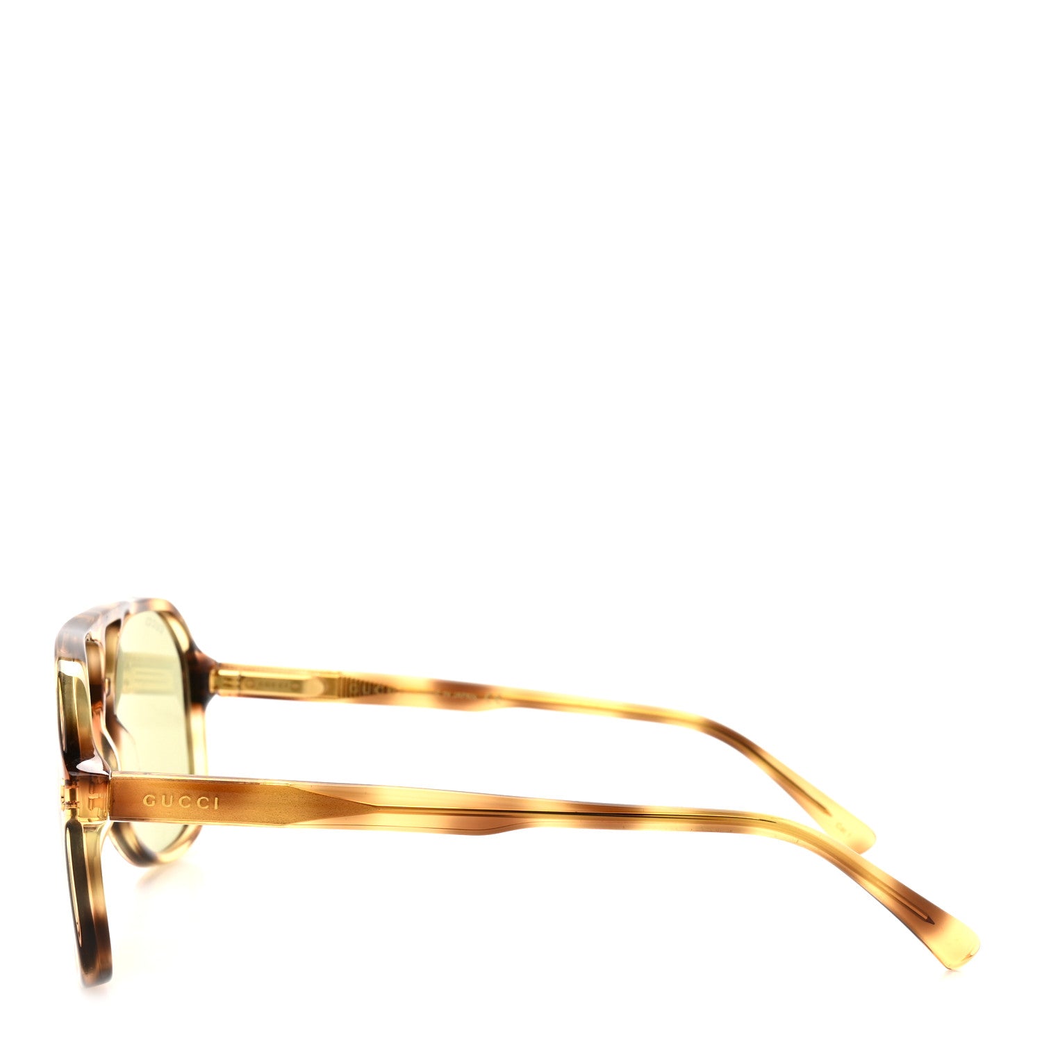 Gucci Aviator Sunglasses GG1042S Havana Gold Green 3 of 8