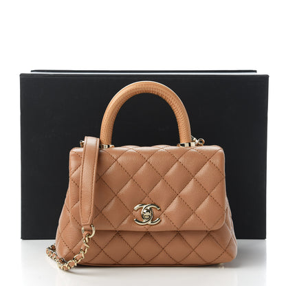 Chanel Caviar Lizard Embossed Quilted Extra Mini Coco Handle Flap Brown 11 of 11