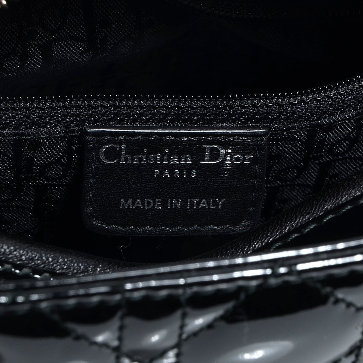 Patent Cannage Medium Lady Dior Black