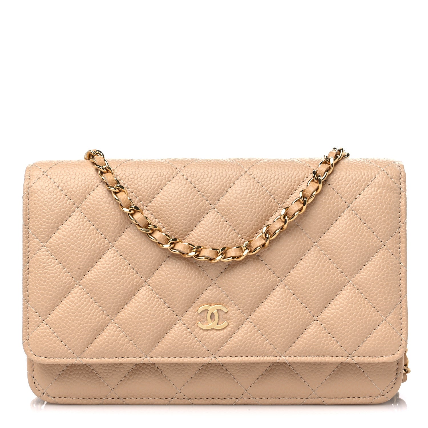 Chanel Caviar Quilted Wallet On Chain WOC Beige 1 of 11
