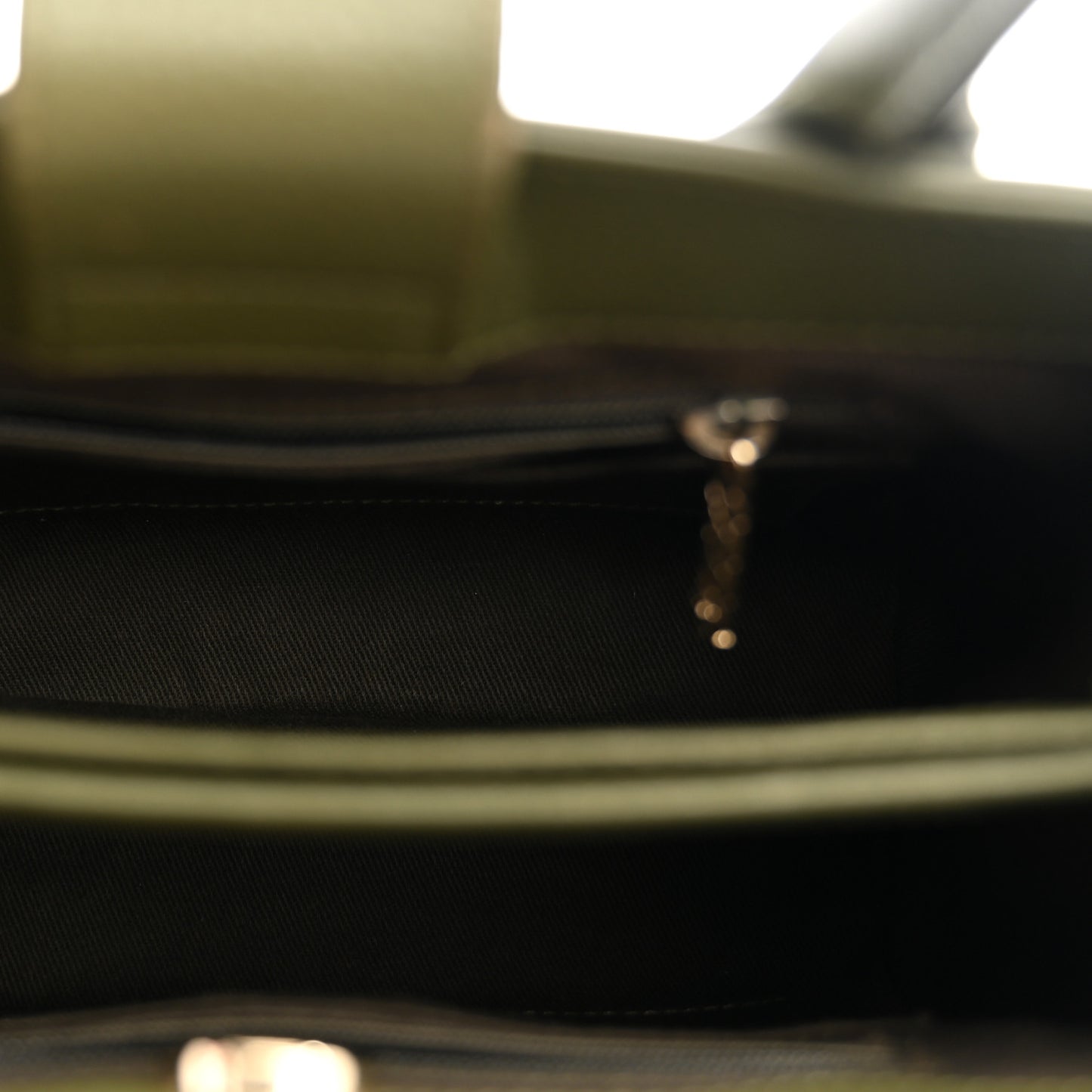 Grained Calfskin Mini Neo Executive Shopper Tote Khaki