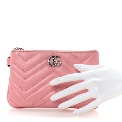 Gucci Calfskin Matelasse GG Marmont Wrist Wallet Wild Rose 2 of 8