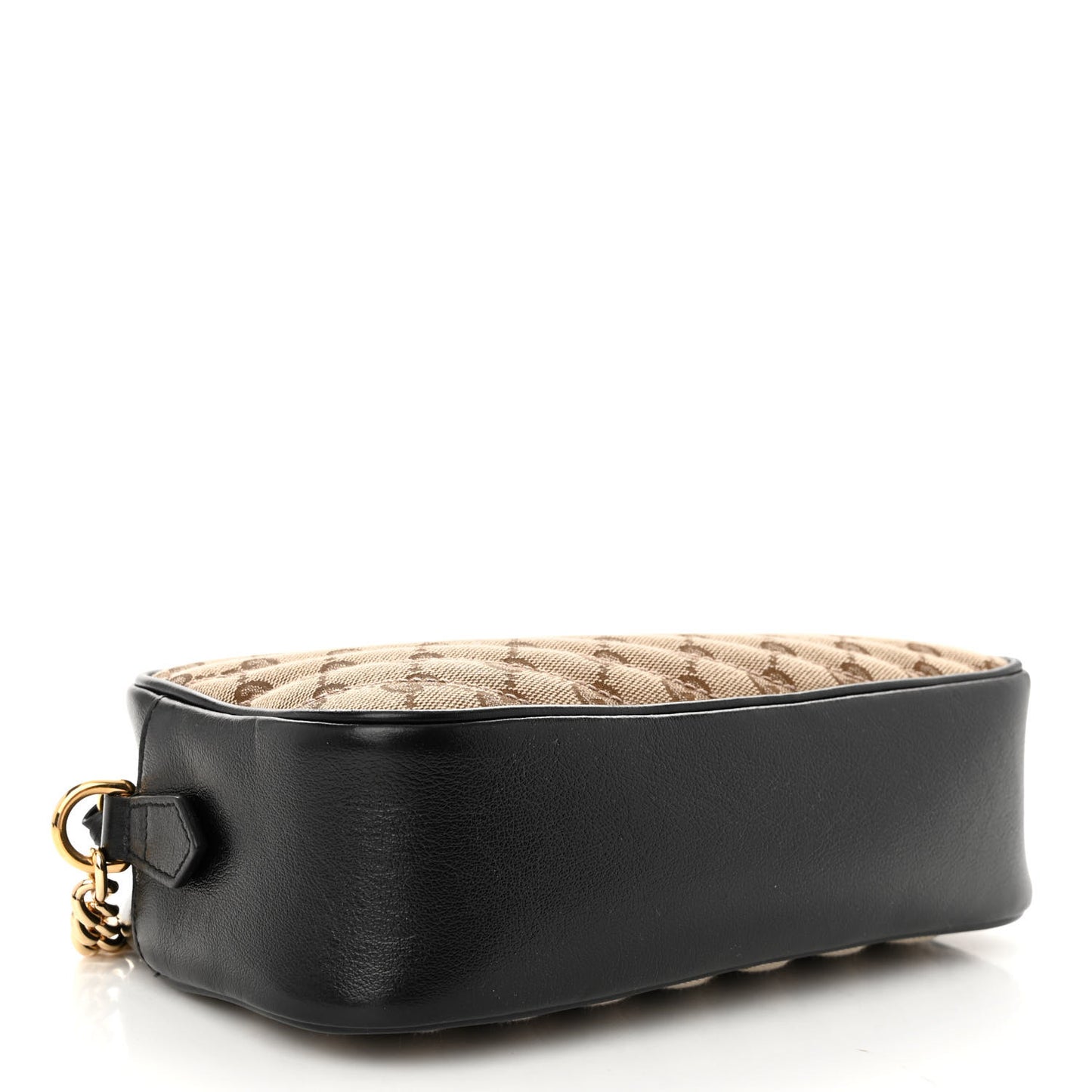 Monogram Matelasse Diagonal Small GG Marmont Chain Shoulder Bag Beige Black