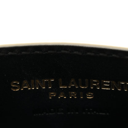Saint Laurent Grain De Poudre Matelasse Chevron Monogram Credit Card Case Crema Soft 6 of 8