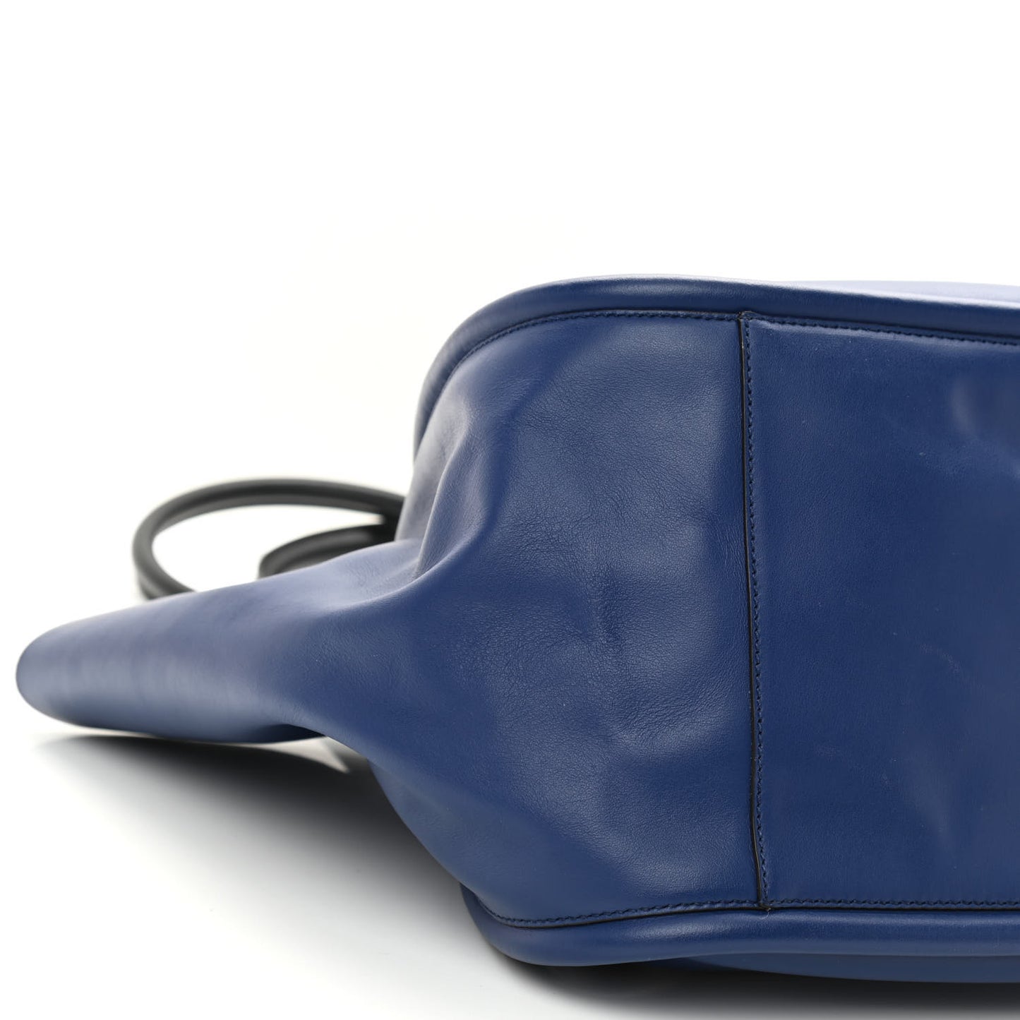 Calfskin Large Ruched Tote Cobalt