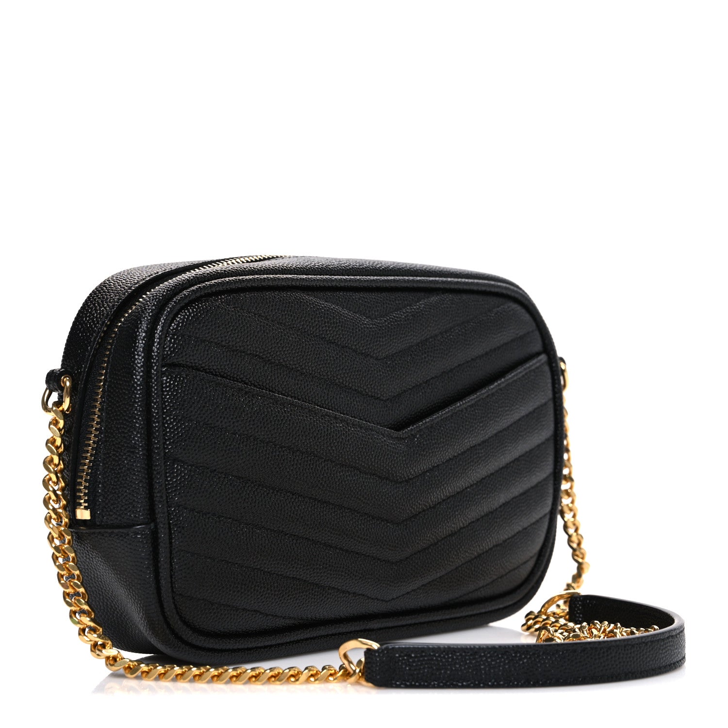 Saint Laurent Grain De Poudre Matelasse Monogram Mini Lou Camera Bag Black 3 of 10