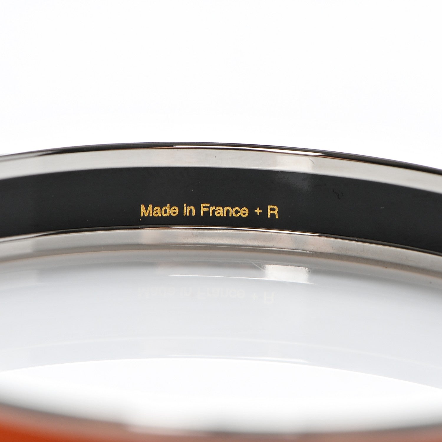 Hermes Enamel Printed Narrow Caleche Bracelet 62 Orange 4 of 4