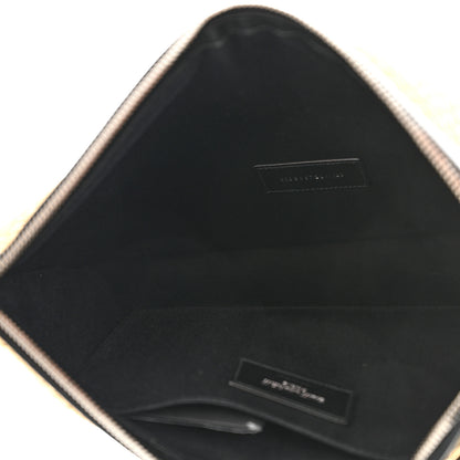 Saint Laurent Raffia Calfskin Rive Gauche Zipped Pouch Naturale Black 5 of 8