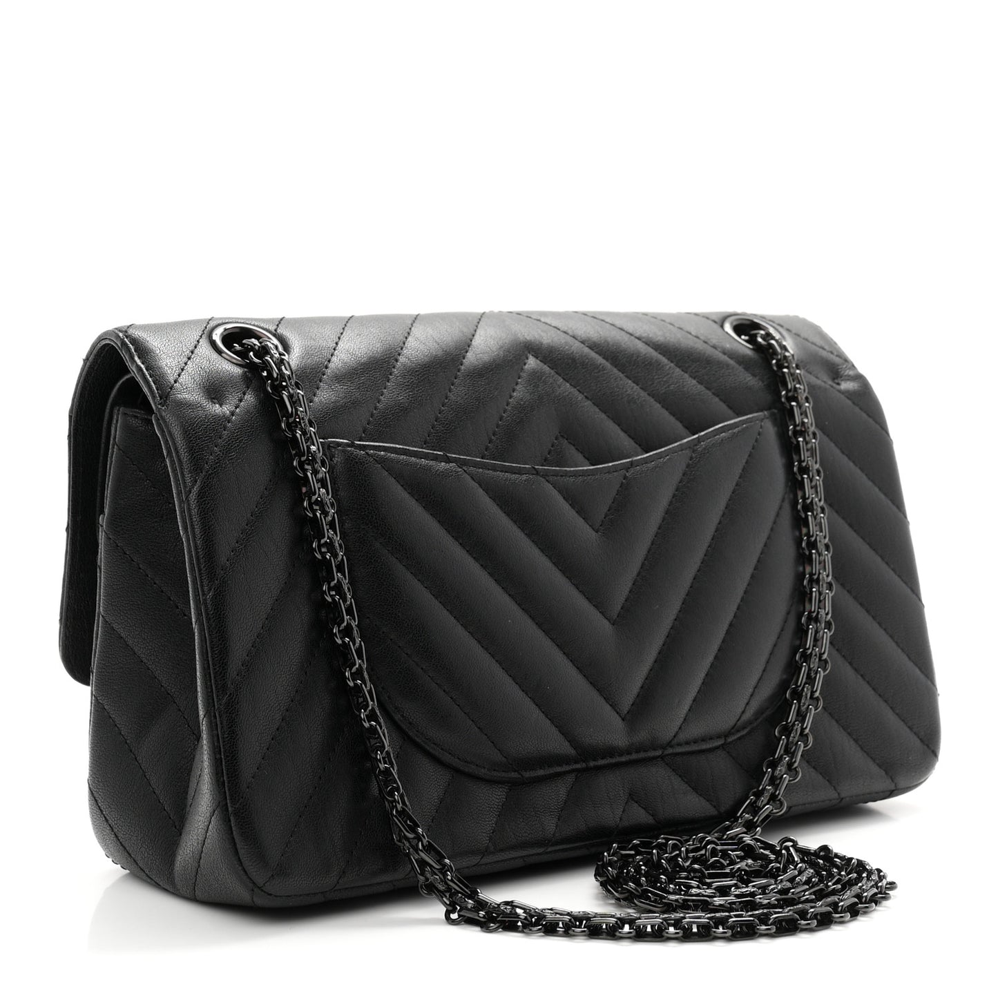 Sheepskin Chevron Quilted 2.55 Reissue 225 Double Flap So Black