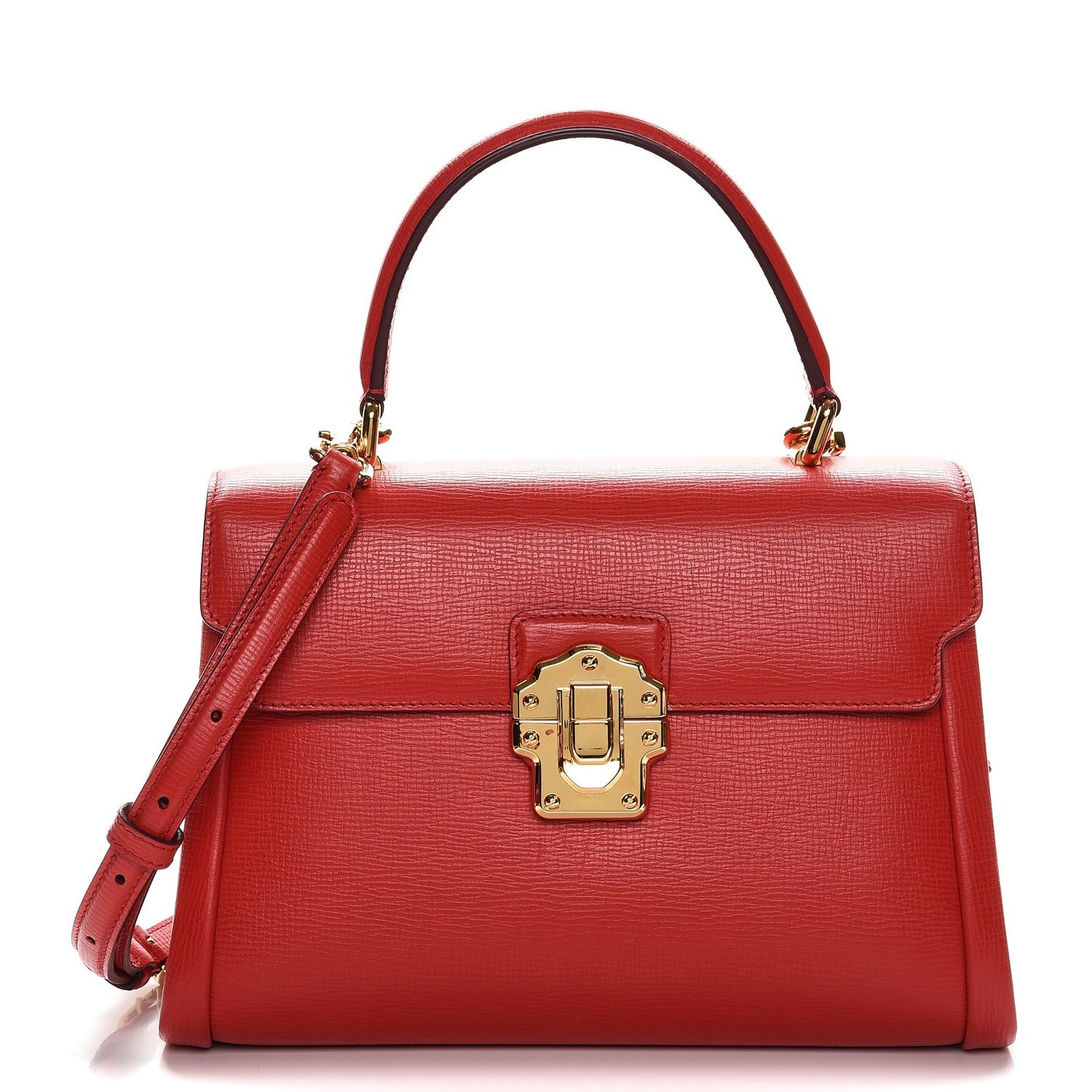 Calfskin Lucia Top Handle Tote Red