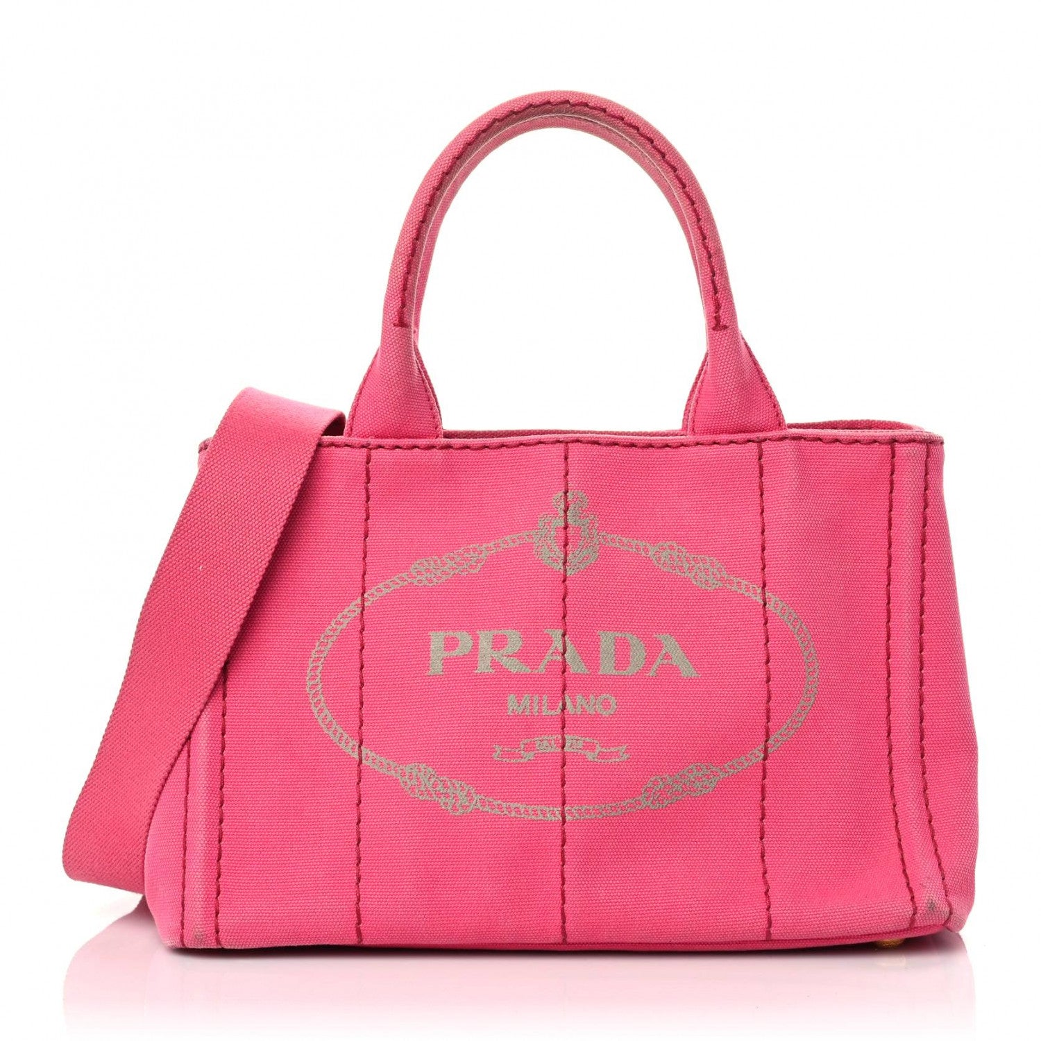 Prada Canapa Small Logo Tote Peonia 1 of 22