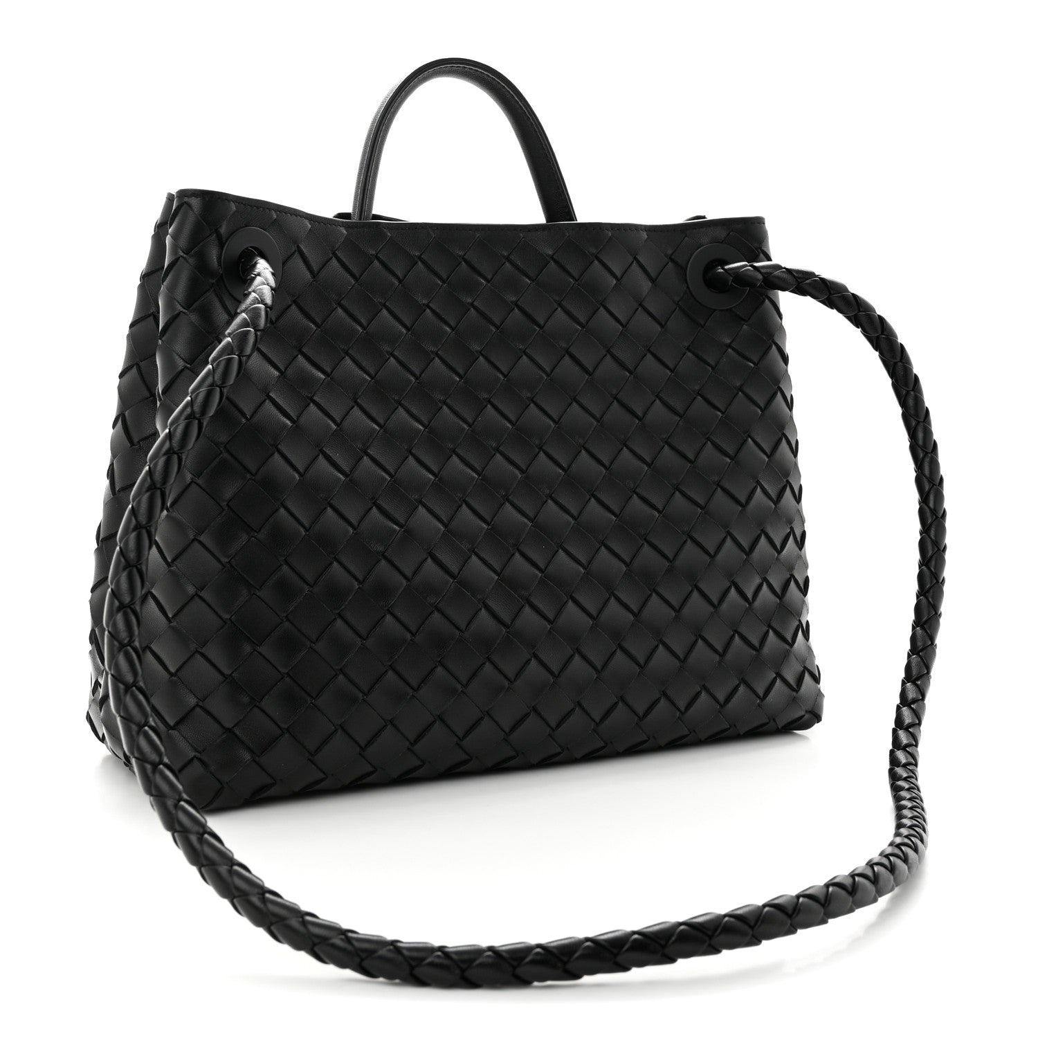 Bottega Veneta Nappa Intrecciato Medium Andiamo Shoulder Bag Black 3 of 9