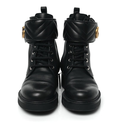 Gucci Flores Calfskin Nappa Matelasse GG 40mm Ankle Boots 36.5 Black 2 of 9