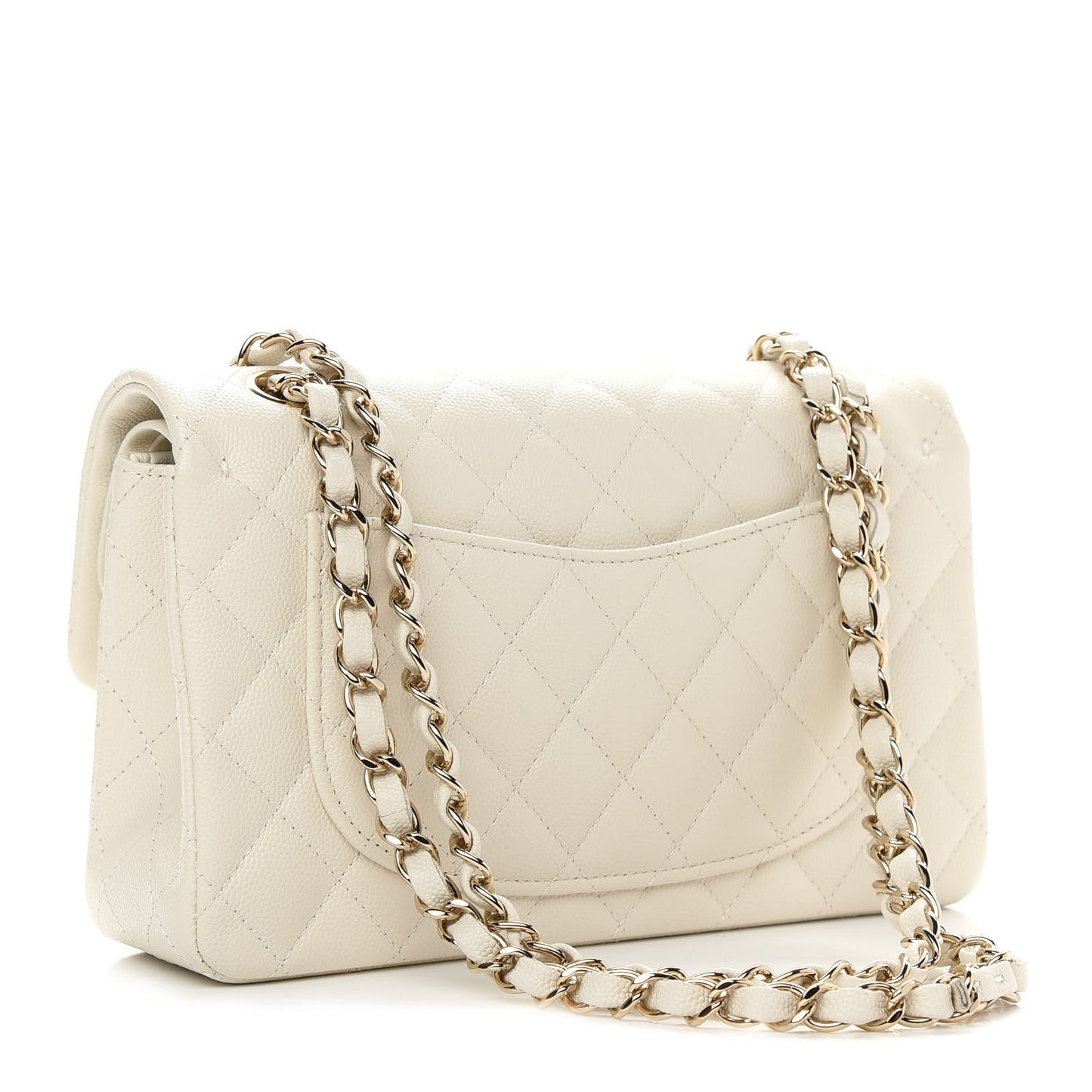 Caviar Quilted Small Double Flap White