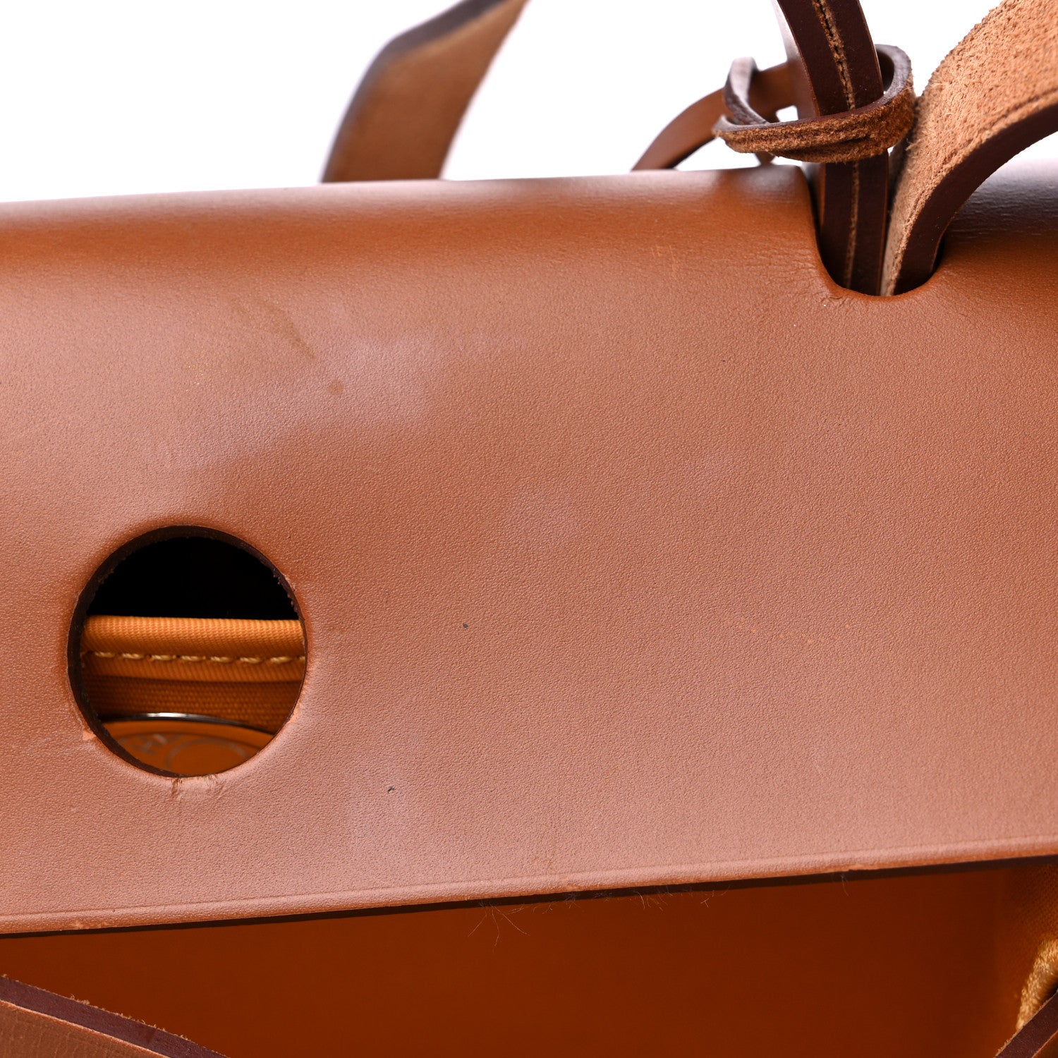 Hermes Toile Officer Vache Hunter Herbag Zip 31 PM Jaune Ambre Natural 12 of 12