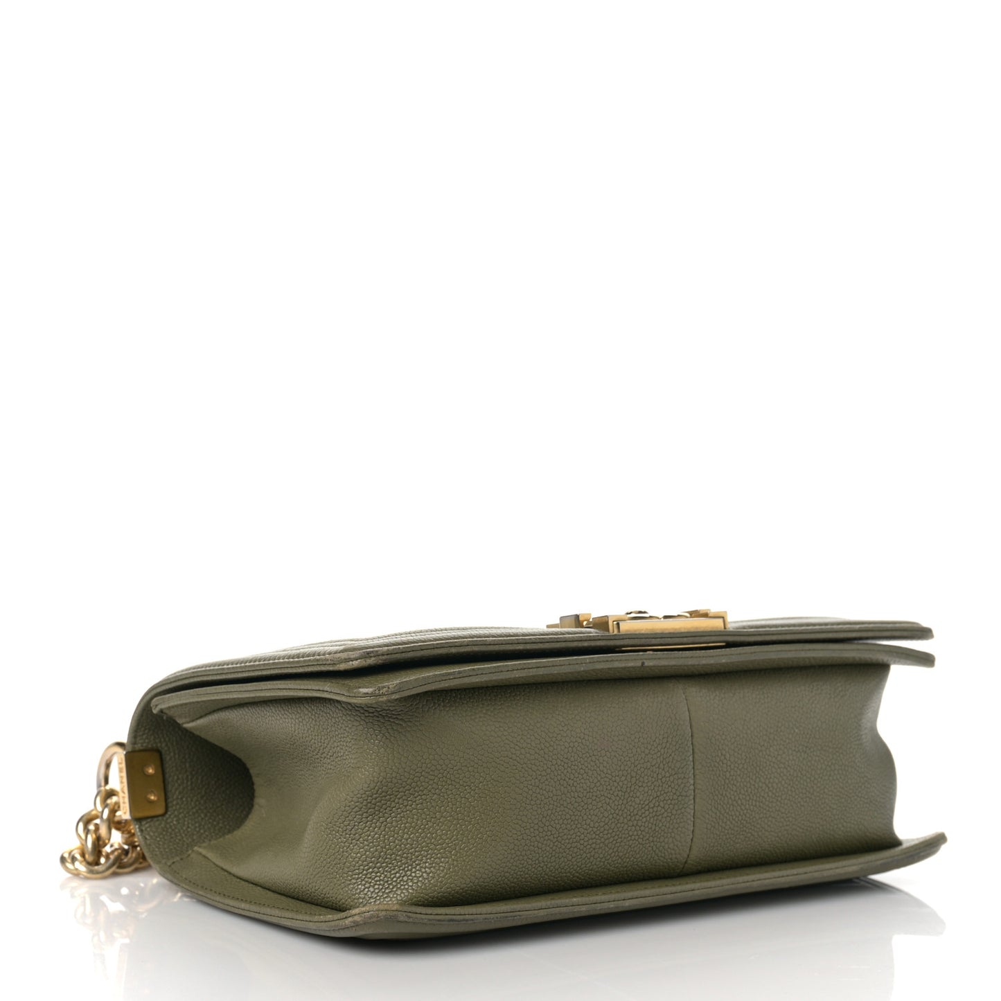 Caviar Quilted Medium Boy Flap Khaki
