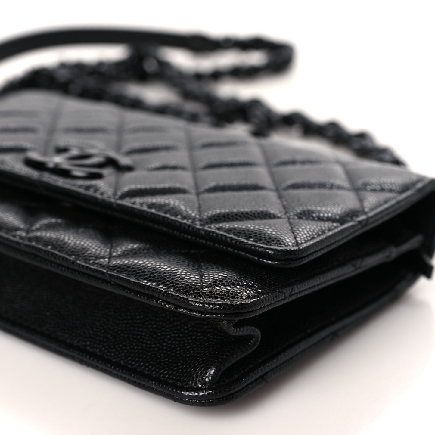 Caviar Quilted My Everything Wallet On Chain WOC Black