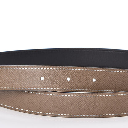 Hermes Swift Epsom 24mm Belt Strap 80 Black Etoupe 5 of 6