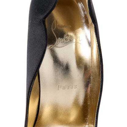 Christian Louboutin Crepe Satin Crystal LipStrass 100 Pumps 37.5 Black 7 of 8
