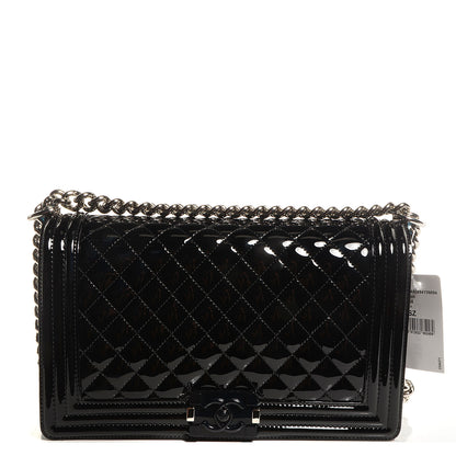 Chanel Patent Large Boy Flap So Black 1 of 10