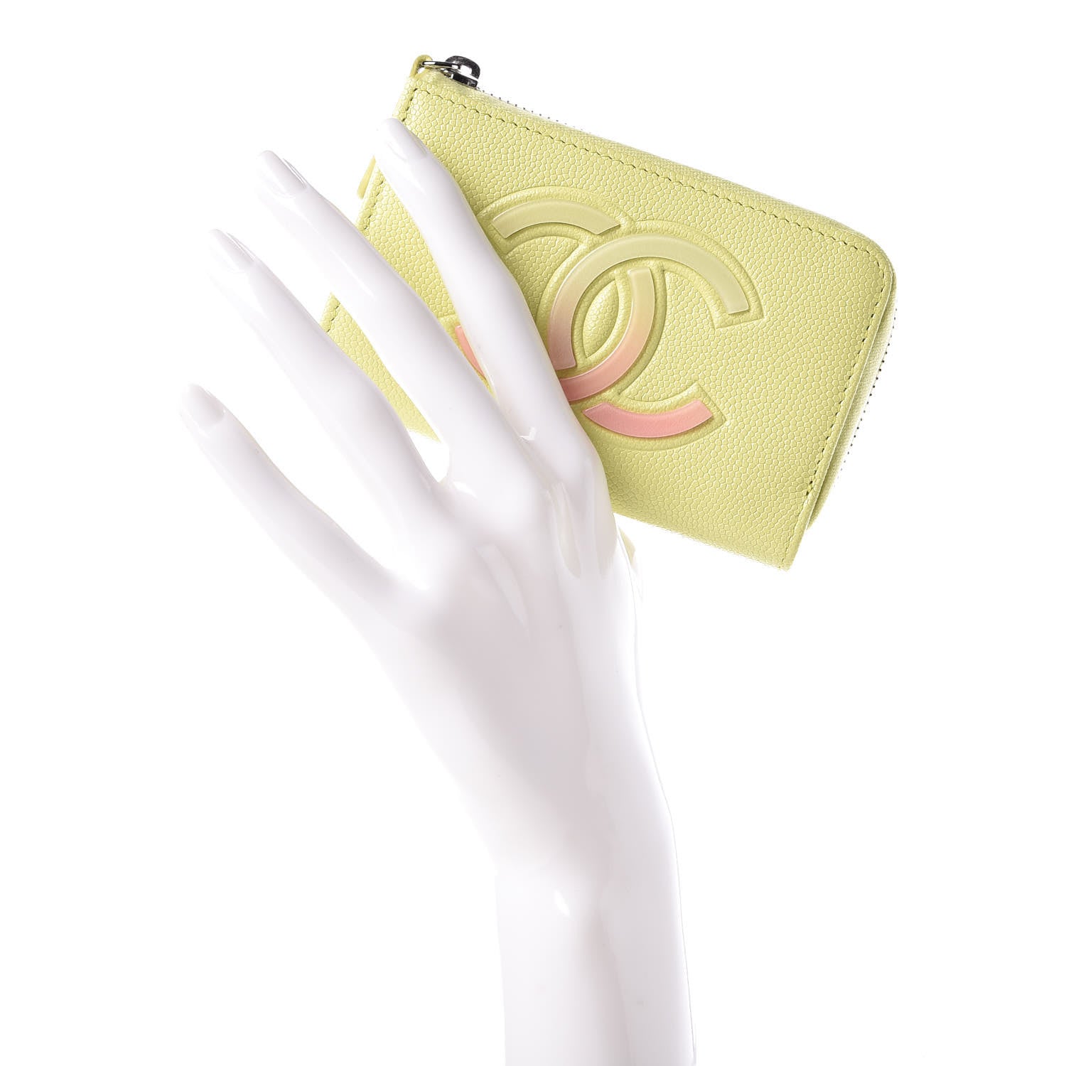 Chanel Caviar Key Holder Case Light Pink Light Green 2 of 12