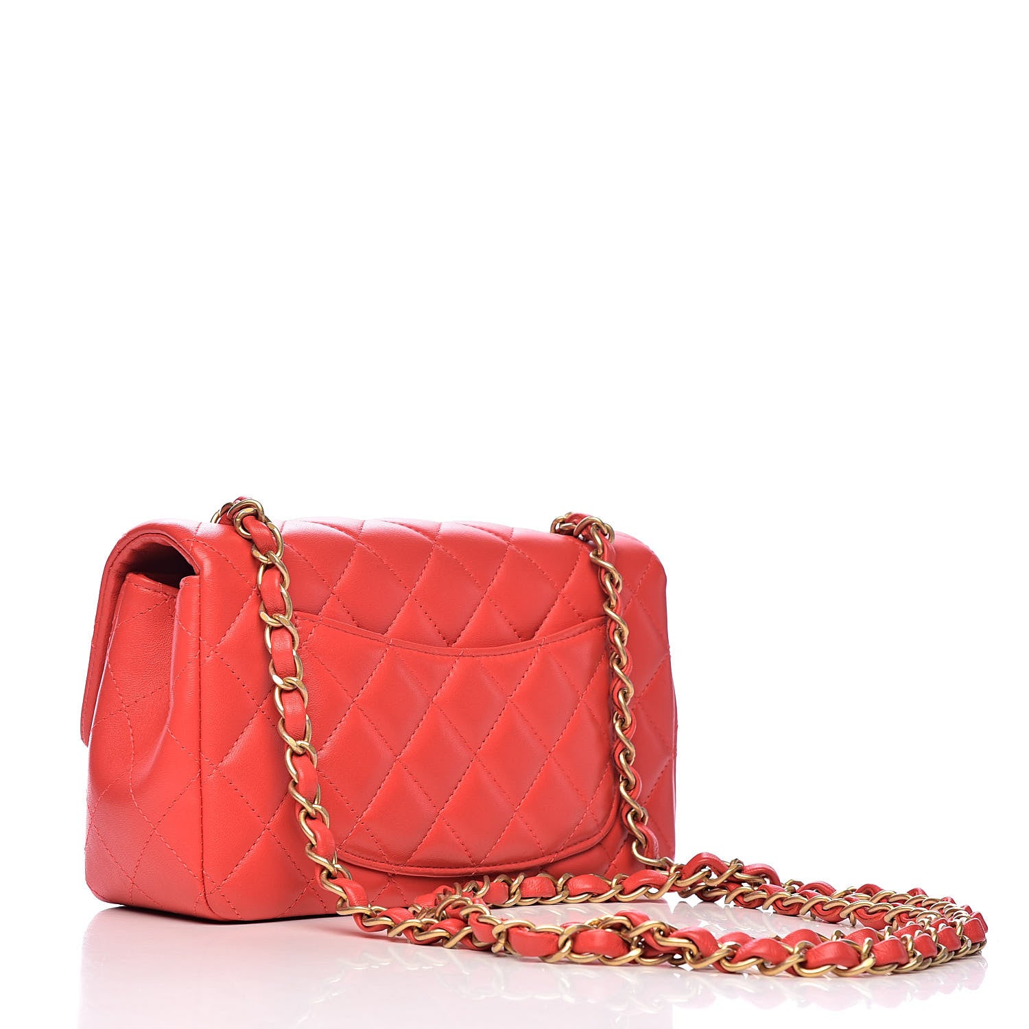 Chanel Lambskin Quilted Mini Rectangular Flap Red 3 of 10