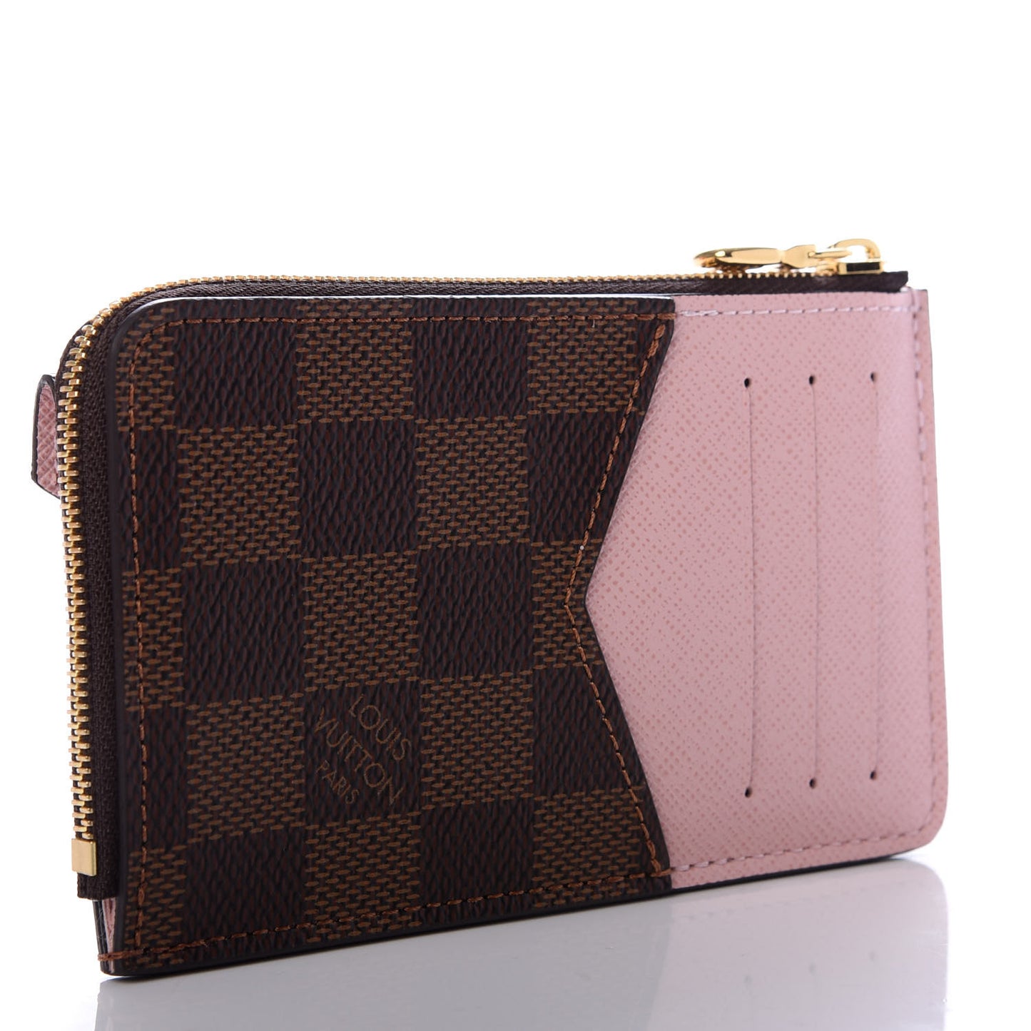 Damier Ebene Recto Verso Card Holder Rose Ballerine