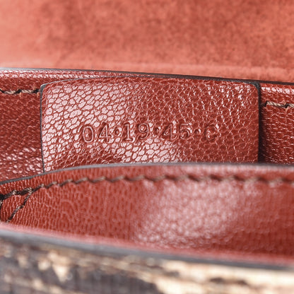 Chloe Calfskin Lizard Embossed Small Aby Lock Sepia Brown 14 of 18