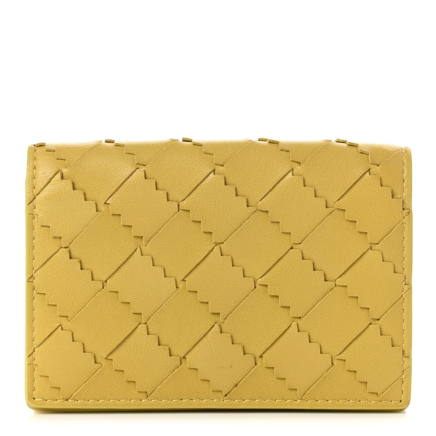 Nappa Intrecciato Zig Zag Card Holder Yellow