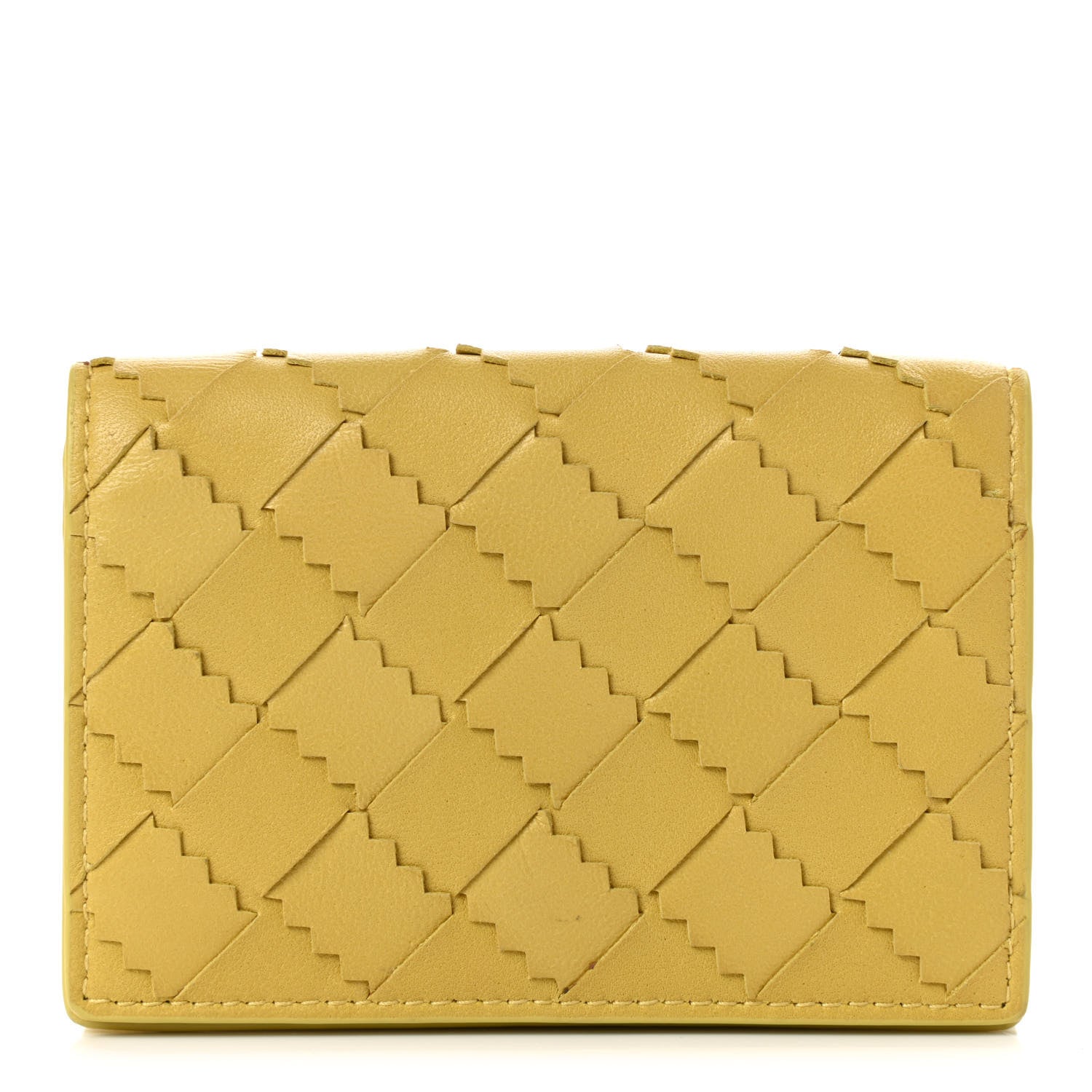 Bottega Veneta Nappa Intrecciato Zig Zag Card Holder Yellow 1 of 8