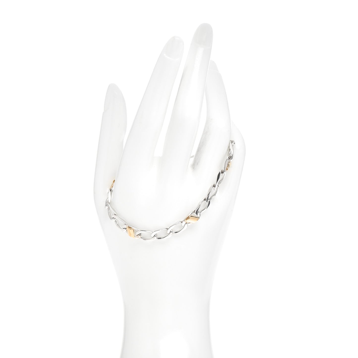 Sterling Silver 18K Yellow Gold Curb Link Bracelet