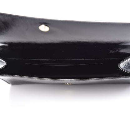 Saint Laurent Textured Patent Monogram Large Belle De Jour Clutch Black 5 of 9