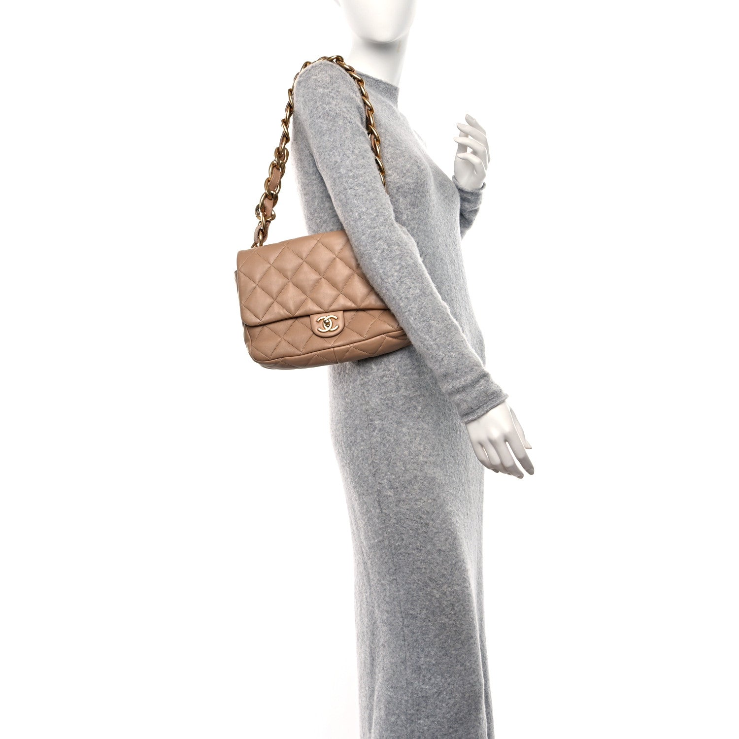 Chanel Lambskin Quilted Large CC Funky Town Flap Beige 2 of 11