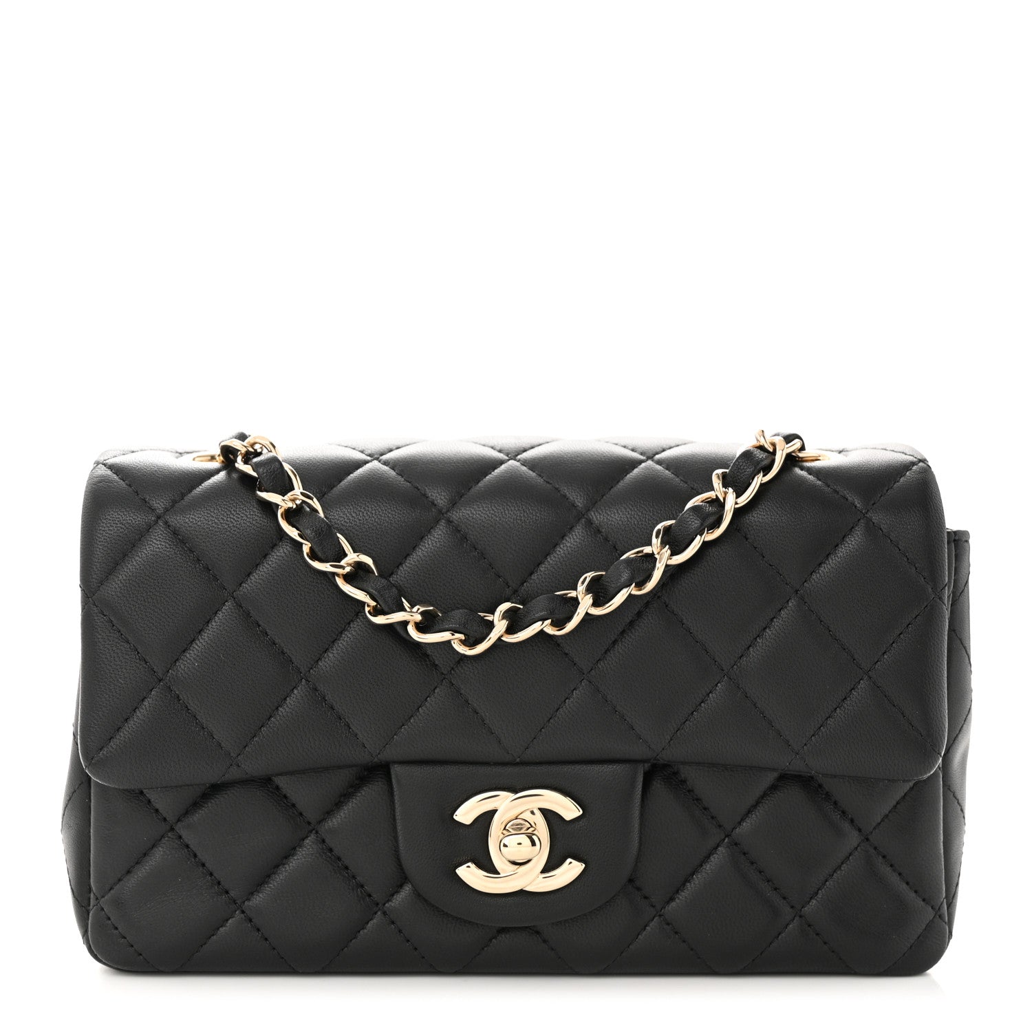 Chanel Lambskin Quilted Mini Rectangular Flap Black 1 of 11