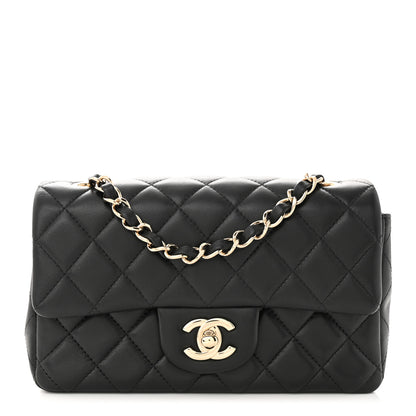 Chanel Lambskin Quilted Mini Rectangular Flap Black 1 of 11