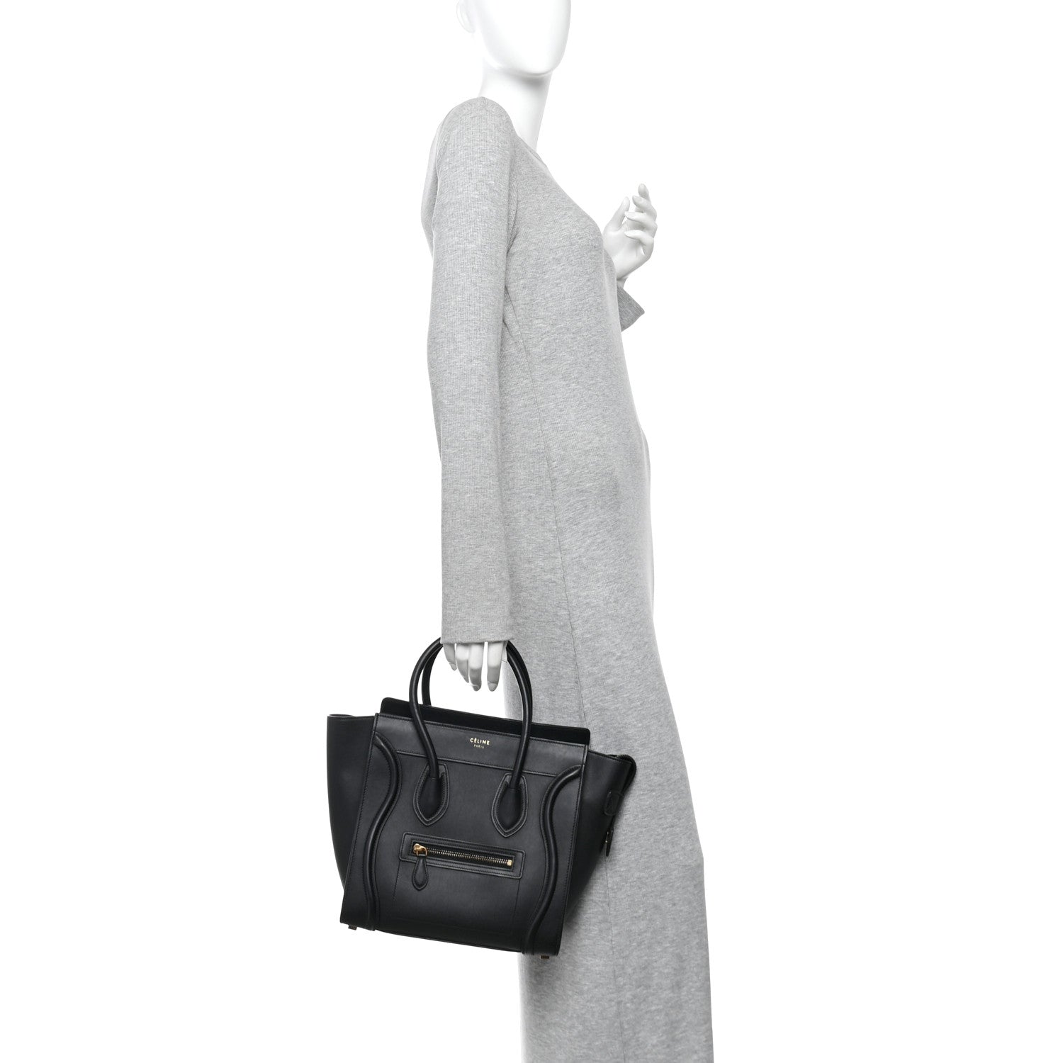 Celine Smooth Calfskin Micro Luggage Black 2 of 9