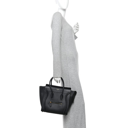 Celine Smooth Calfskin Micro Luggage Black 2 of 9